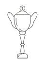 Winners cup icon vector in doodle style. First place icon. Champion cup in doodle style. Awards, trophy cups, stars Royalty Free Stock Photo