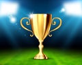 Winners cup in stadium Royalty Free Stock Photo