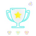 A winners cup, trophy victory. Winner gold cup. First place prize. Tropy reward. cartoon style Vector eps10.