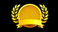 Winners golden laurel wreath. 3d realistic luxury leadership award.