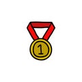 Winners medal doodle icon