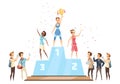 Winners On Podium Composition Royalty Free Stock Photo