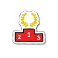 Winners podium doodle sticker icon Royalty Free Stock Photo