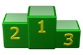 Winners podium with numerals. 3D rendering. Royalty Free Stock Photo