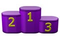 Winners podium with numerals. 3D rendering. Royalty Free Stock Photo