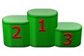 Winners podium with numerals. 3D rendering. Royalty Free Stock Photo