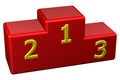 Winners podium with numerals. 3D rendering. Royalty Free Stock Photo