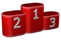 Winners podium with numerals. 3D rendering. Royalty Free Stock Photo