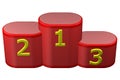 Winners podium with numerals. 3D rendering. Royalty Free Stock Photo