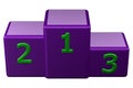 Winners podium with numerals. 3D rendering. Royalty Free Stock Photo