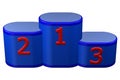 Winners podium with numerals. 3D rendering. Royalty Free Stock Photo