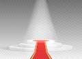 Winners podium with red carpet stage for awards ceremony realistic 3D vector illustration Royalty Free Stock Photo