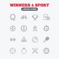 Winners and sport icon. Winner cup, medal award. Royalty Free Stock Photo