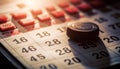 Winning bingo game on calendar date indoors generated by AI