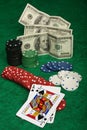 A winning blackjack hand Royalty Free Stock Photo