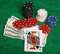 A winning blackjack hand Royalty Free Stock Photo