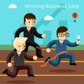 Winning business idea. Success in innovation