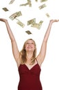 Winning the Cash Pile Royalty Free Stock Photo