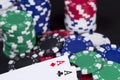 Winning casino poker hand Royalty Free Stock Photo