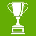 Winning gold cup icon green Royalty Free Stock Photo