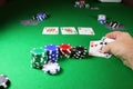 The winning hand - Showing quad kings Royalty Free Stock Photo