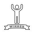 Winning icon. Line, outline design