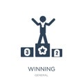 winning icon in trendy design style. winning icon isolated on white background. winning vector icon simple and modern flat symbol