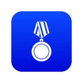 Winning medal icon digital blue