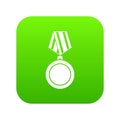 Winning medal icon digital green