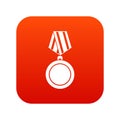 Winning medal icon digital red