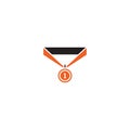 Winning medal icon. Vector illustration decorative design