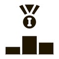 Winning Medal for 1st Place Icon Vector Glyph Illustration