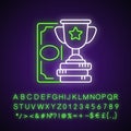 Winning neon light icon