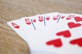 Winning poker game with royal straight flush Royalty Free Stock Photo