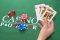 Winning poker hand Royalty Free Stock Photo