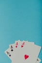 A winning poker hand of four aces playing cards Royalty Free Stock Photo