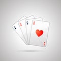 Winning poker hand of four aces Royalty Free Stock Photo