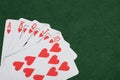 Winning poker hand with a royal straight flush Royalty Free Stock Photo