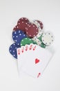 Winning poker hand with a straight royal flush Royalty Free Stock Photo