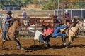 Winning at Steer wrestling competition