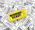 Winning Ticket One Unique Winner Raffle Lottery Prize Royalty Free Stock Photo