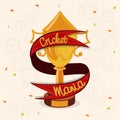 Winning trophy for Cricket Sports concept. Royalty Free Stock Photo