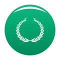 Winning wreath icon vector green