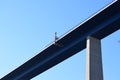 Winningen, Germany - 02 08 2023: bridge emergency repair of the damage at MoseltalbrÃ¼cke, wide angle