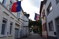 Winningen, Germany - 08 25 2023: Village street during the wine celebration