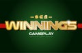 winnings word text logo banner postcard design typography