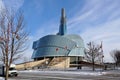 WINNIPEG, CANADA - 2014-11-22: Winter view on Canadian Museum for Human Rights. CMHR is a national museum in Winnipeg