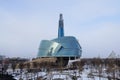 WINNIPEG, CANADA - 2014-11-18: Winter view on Canadian Museum for Human Rights. CMHR is a national museum in Winnipeg