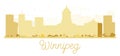 Winnipeg City skyline golden silhouette.