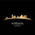 Winnipeg Manitoba Canada city skyline silhouette black background